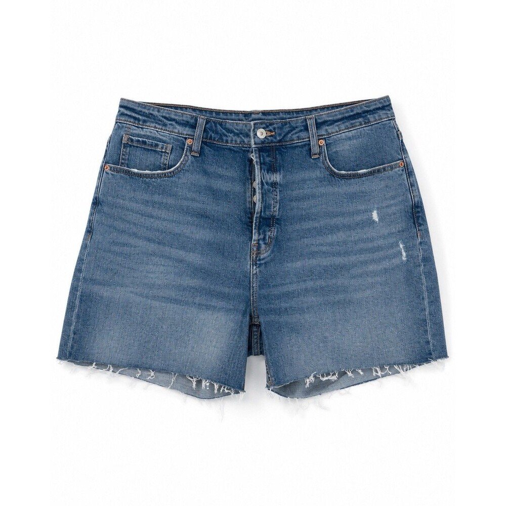 Old Navy O.G. Straight High Rise Secret Smooth Pockets Denim Shorts Womens 18 - Picture 2 of 11